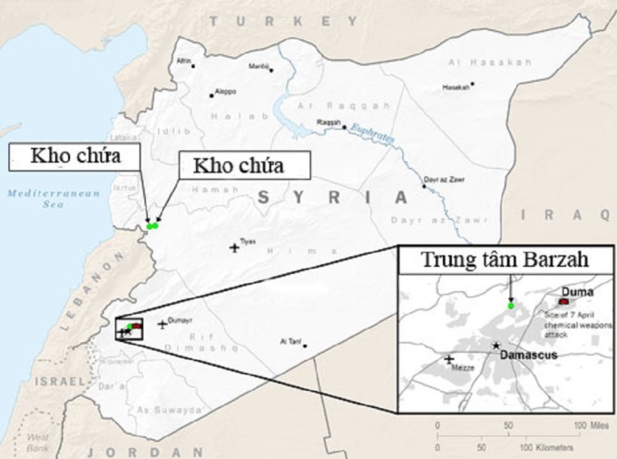 Tòa nhà Syria nát vụn sau trận không kích của liên quân Mỹ