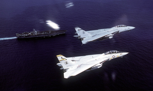 Tiêm kích F-14 thuộc không đoàn trên tàu sân bay Eisenhower. Ảnh: US Navy.
