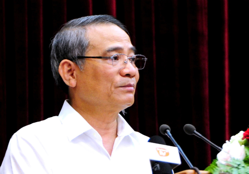 Bí thư Thành uỷ Đà Nẵng Trương Quang Nghĩa phát biểu tại hội nghị, Ảnh: A.Đ.