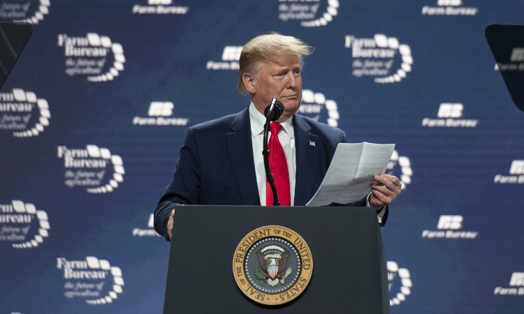 Tổng thống Mỹ Donald Trump phát biểu tại sự kiện của Liên đoàn Cục Nông nghiệp ở thành phố Austin, Texas ngày 19/1. Ảnh: AFP.