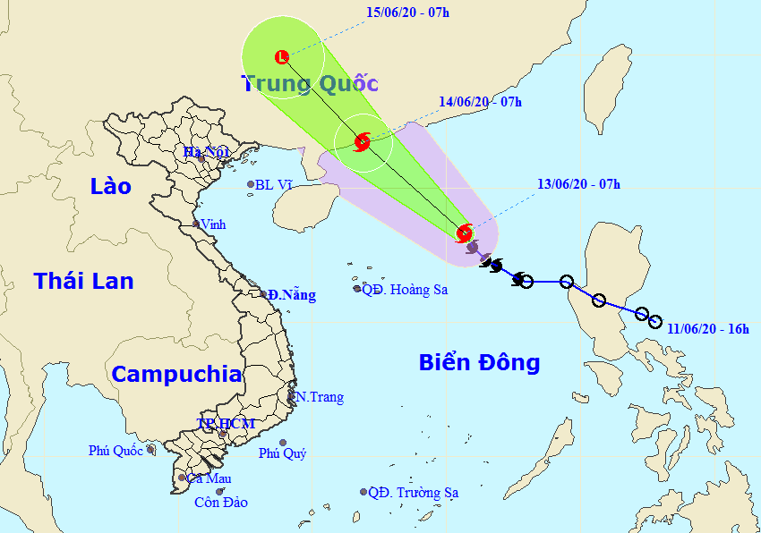 Bão Nuri sẽ không đổ bộ vào đất liền Việt Nam. NCHMF