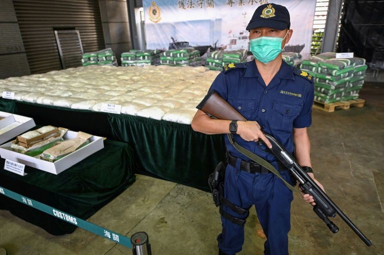 Hơn 500 kg ma tuý đá bị giới chức Hong Kong tịch thu. Ảnh: AFP.