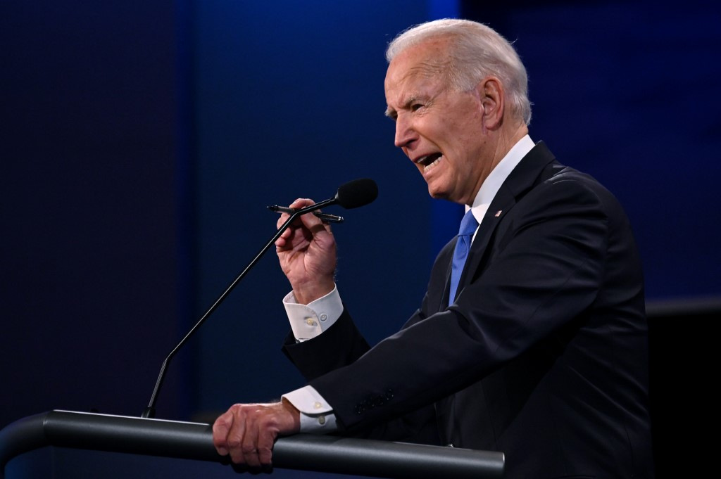 Biden phát biểu trong cuộc tranh luận. Ảnh: AFP.