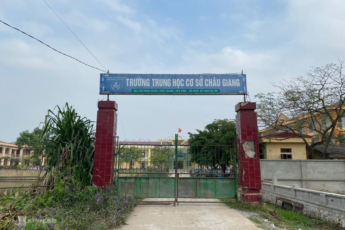 Trường THCS Châu Giang, thị xã Duy Tiên, Hà Nam. Ảnh: Thanh Hăng