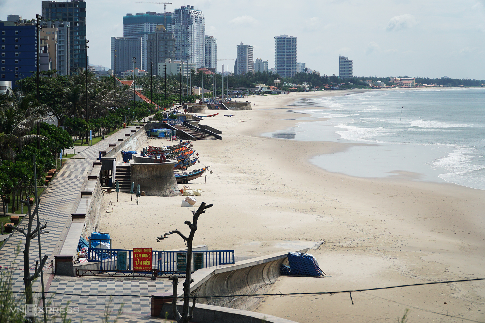 Social distancing measures empty famous resort town in southern Vietnam