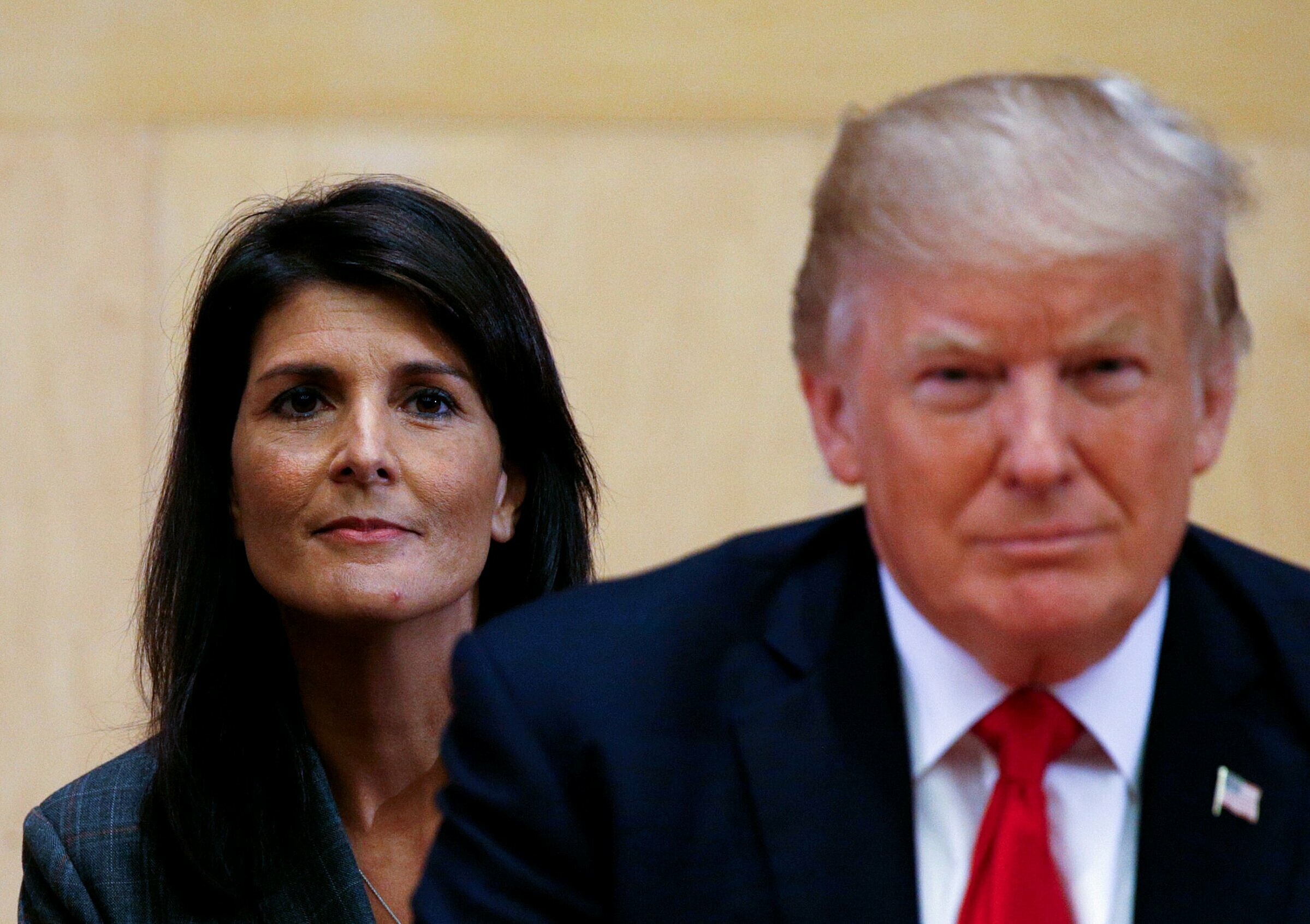 Cựu thổng thống Mỹ Donald Trump và cựu đại sứ Mỹ tại LHQ Nikki Haley tại New York, Mỹ hồi tháng 9/2017. Ảnh: Reuters
